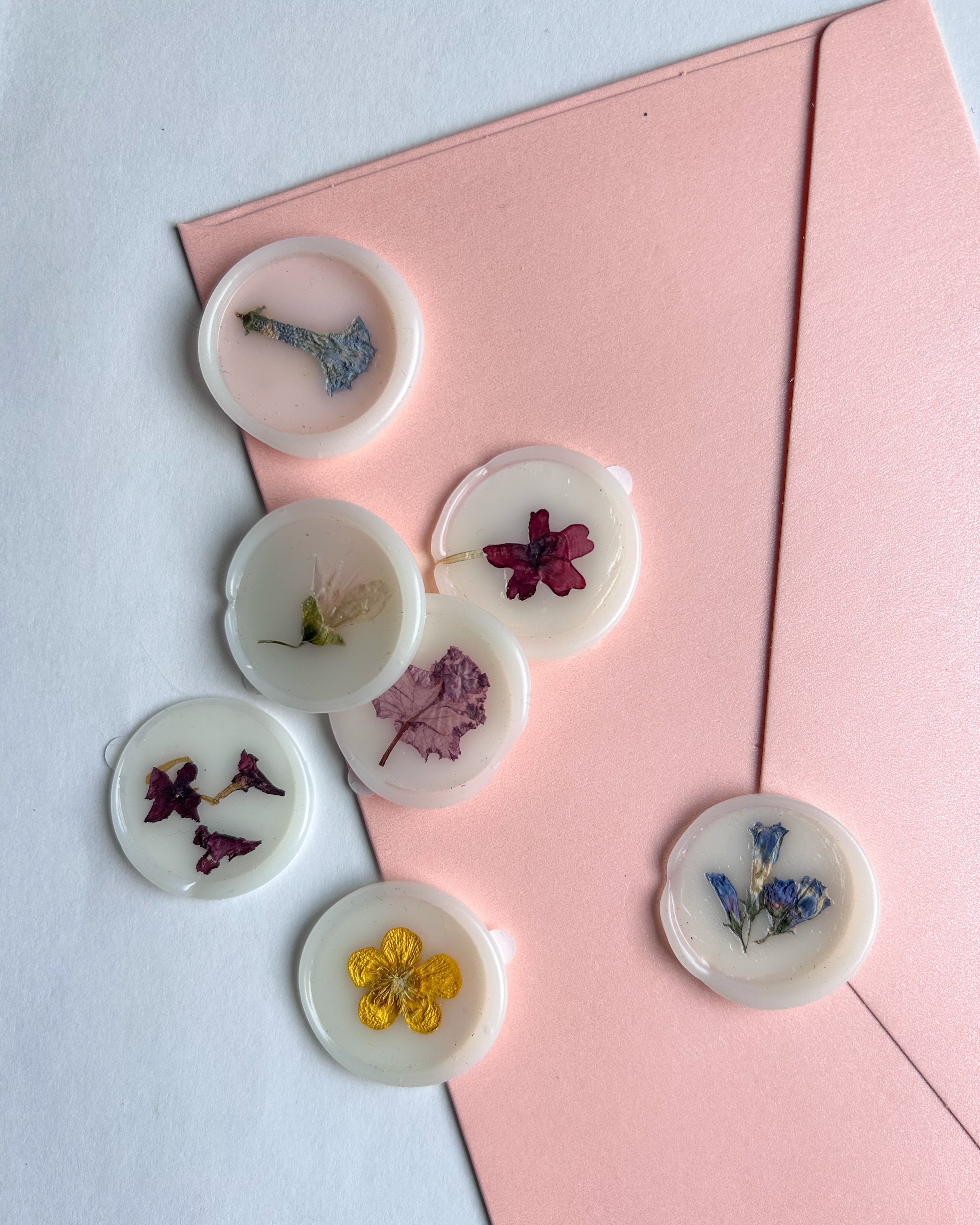 Pressed flower seals