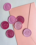 Pink floral seals
